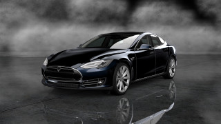 Tesla black white dark room - a reflective surface free wallpaper