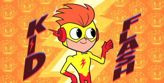 Cartoon character red mohawk yellow - animation free wallpaper for desktop