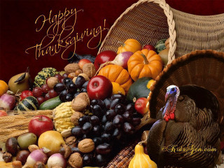 Turkey basket fruit vegetables happy - a happy thanksgiving free wallpaper
