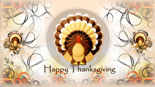 Happy thanksgiving turkey message side - free holidays wallpaper