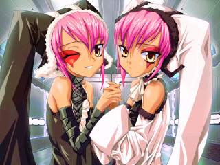 Anime sisters yandere pinkhair furtrim - a mirror free wallpaper