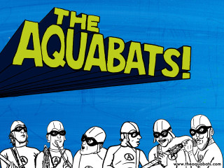 Cartoon men guns sign aquabats - a cartoon of a group free wallpaper