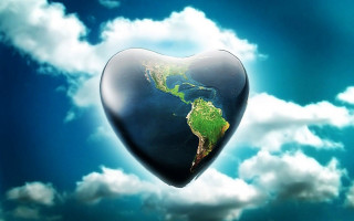 Heart shaped earth sky clouds - earth free wallpaper