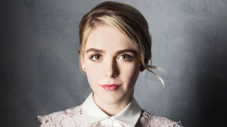 Woman white shirt bow tie 2 - a gray backdrop free wallpaper