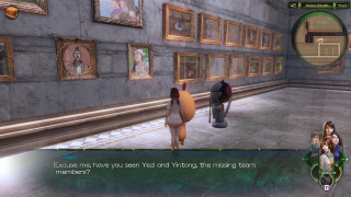 Museum walk woman man paintings - painting free wallpaper