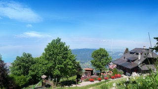 House hill mountains view trees 2 - danube school free wallpaper for desktop