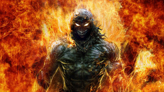 Man black mask fire flames - a black mask free wallpaper