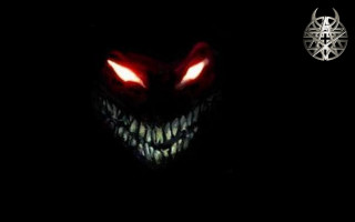 Creepy face glowing eyes dark - sinister free wallpaper