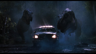 Car forest dinosaurs rain night - a car driving free wallpaper