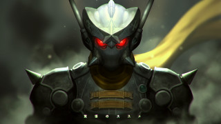 Robot red eyes helmet stylized - image of a robot free wallpaper