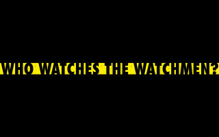Yellow black sign who watches - edward ruscha free wallpaper