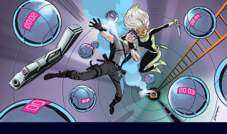 Cartoon man woman tunnel ladder - alan davis free wallpaper