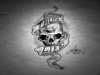 Skull banner snake drawing artistic - a banner free wallpaper