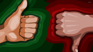 Thumbs up down green background - a thumb free wallpaper