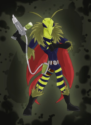 Cartoon character sword cape head - dr. atl free wallpaper for mobile