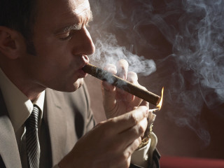 Man suit smoking dark room 3 - luxury free wallpaper