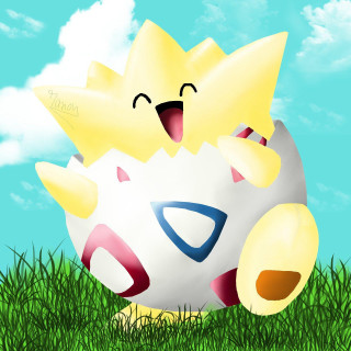 Pokemon egg face grass sky - ayo free wallpaper for tablet