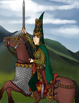 Man green gold outfit horse - altoon sultan free wallpaper for mobile