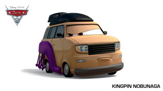 Cartoon character surfboard car caption - pixar style free wallpaper