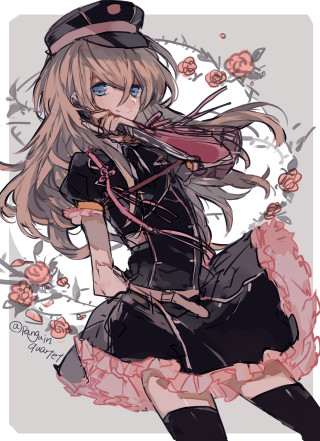 Girl long hair hat dress - rose free wallpaper for mobile