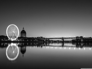 Ferris wheel lake bridge city - a ferris wheel free wallpaper