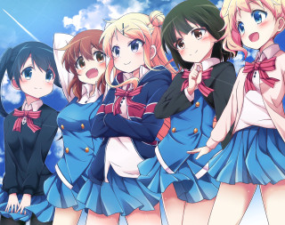 Anime girls blue dresses crossed - blue dress free wallpaper