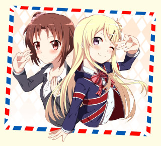 Anime girls blonde hair blue 2 - two anime girl free wallpaper for tablet