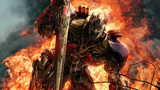 Robot standing fire sword flame 2 - neoexpressionism free wallpaper