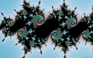 Fractals spiral blue background black - a white center free wallpaper