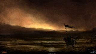 Man horse flag storm sky - sky free wallpaper