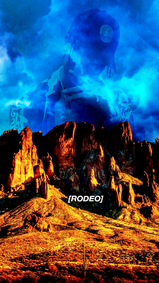 Mountain man horse fiery volcano - free aesthetic wallpaper for mobile