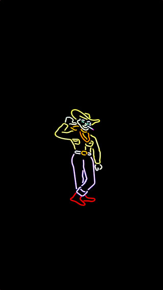 Neon sign man hat cane - free neon wallpaper for mobile