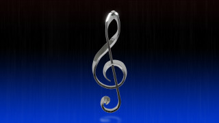 Silver treble blue black white - a black border free wallpaper