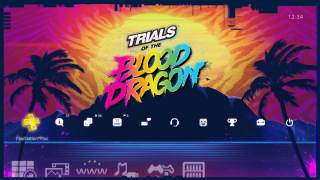 Trials blood dragon sunset palm - synthwave style free wallpaper