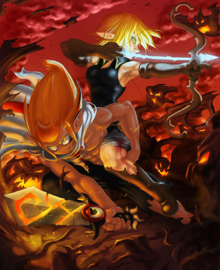 Cartoon woman sword demon face - andor basch free wallpaper for mobile