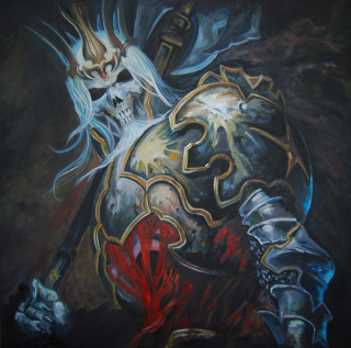 Knight skull sword painting artwork - anato finnstark free wallpaper for tablet