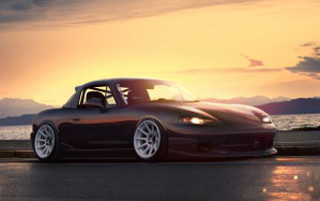 Car parked water sunset dawn - the sun setting free wallpaper