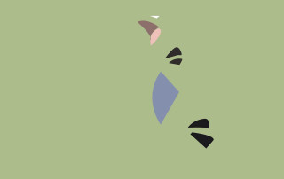 Green background blue pink design - minimalist free wallpaper for desktop