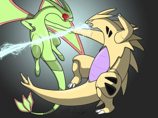 Cartoon animals fighting dark room - pokemon free wallpaper for desktop