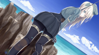Anime girl hat sword beach - ambreen butt free wallpaper