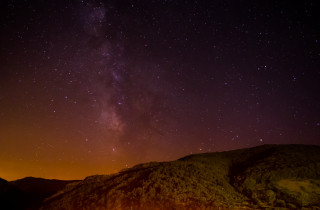 Night sky stars bright light 6 - a mountain side free wallpaper