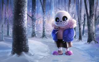 Cartoon character snowy forest backpack - a backpack free wallpaper for desktop