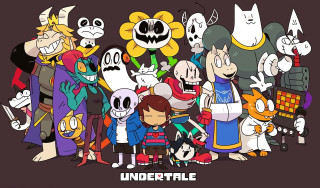 Cartoon characters undertale group dark - a group of cartoon characters free wallpaper