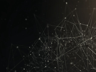 Futuristic network light bulb constellation - line and dots free wallpaper