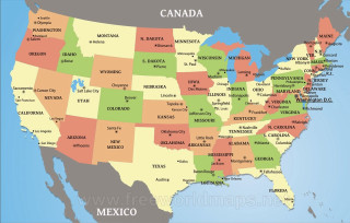 Map united states labeled red 2 - all free wallpaper for desktop