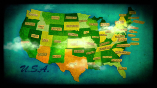 Us map blue clouds stars - a map of the united states free wallpaper