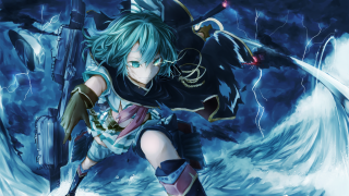 Anime character gun storm behind - a anime character free wallpaper