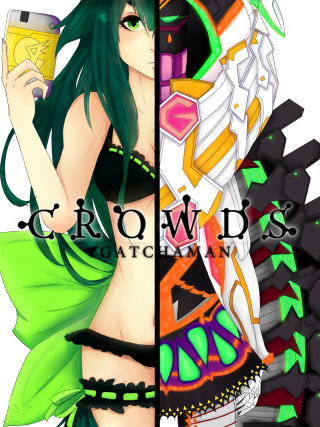 Anime characters green hair black 2 - a cup free wallpaper for mobile