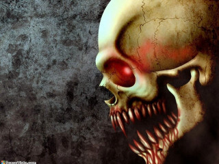 Creepy skull red eye bloody - its face free wallpaper