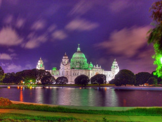 Large building green dome lake - bikash bhattacharjee free wallpaper